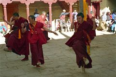25 Tengboche Gompa 1997 Mani Rimdu Rehearsal Monks Dance In Courtyard.jpg